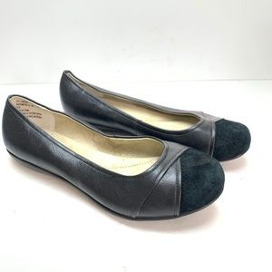 BASS Black MICHELLE Flats Leather Suede Shoes 9W